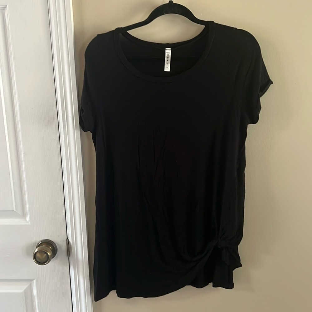 Women’s knot-design Black T-Shirt Tunic - Large